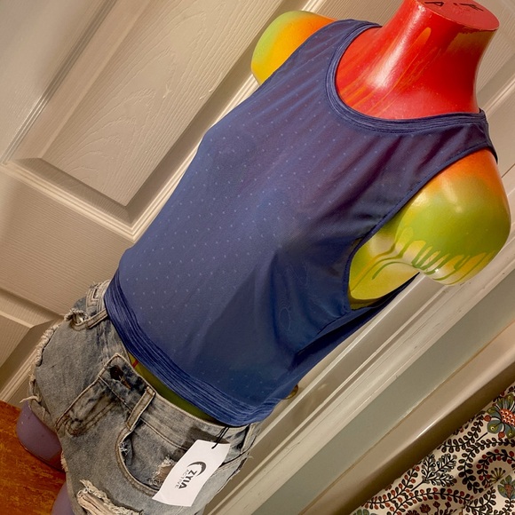 ZYIA ACTIVE Calm Blue Luxe Strappy Sports Bra Active Workout Top NWT - Picture 3 of 12